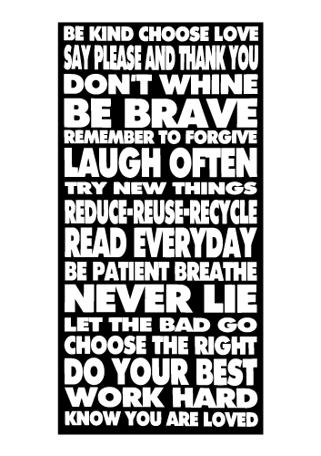 Photo of artwork in H Rogers with the motto they strive for