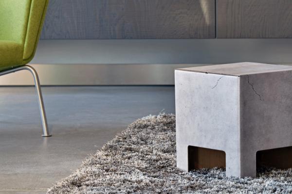 Stool, bedside table or side table? The Dutch Design Chair is all of these.  Made from cardboard the Concrete design chair provides an intriguing impression. 